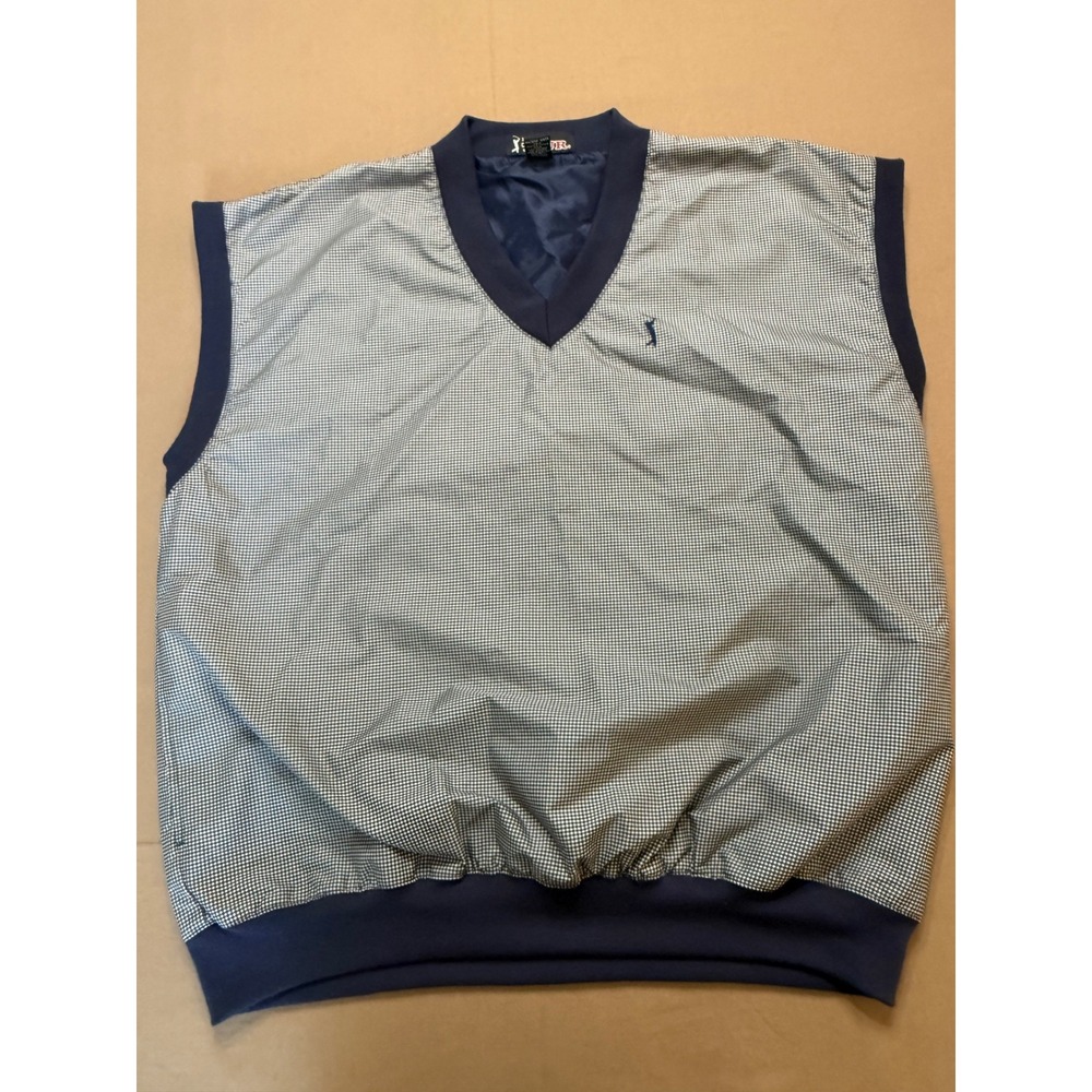 Vintage PGA Tour Golf Vest Houndstooth Sleeveless Pullover‎ V Neck XL